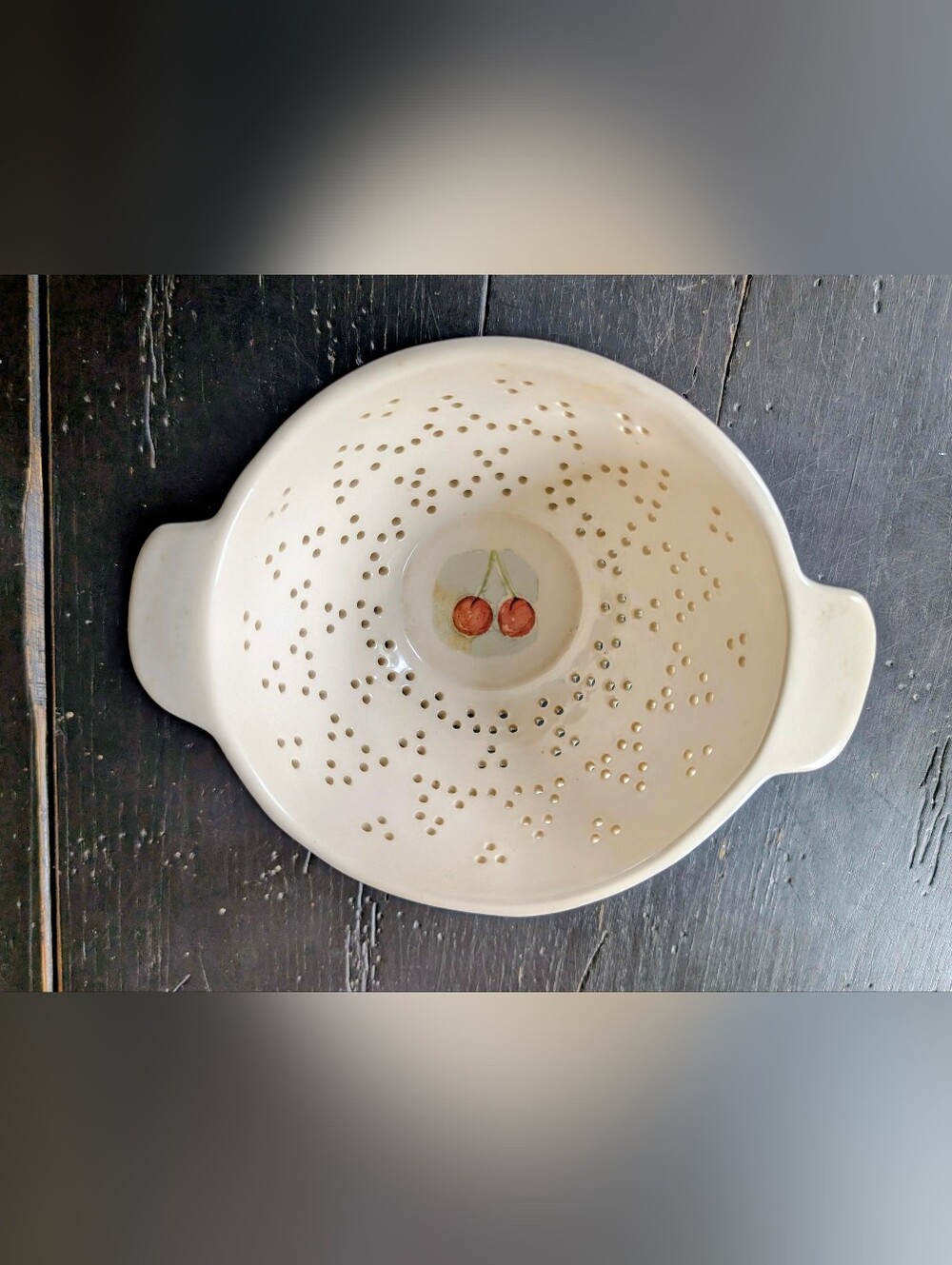 Rare Retired Rae Dunn Ceramic Cherry Orchard Colander By Magenta Cottagecore